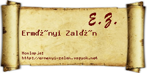 Erményi Zalán névjegykártya